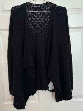 Volcom Black Open-Front Knit Cardigan